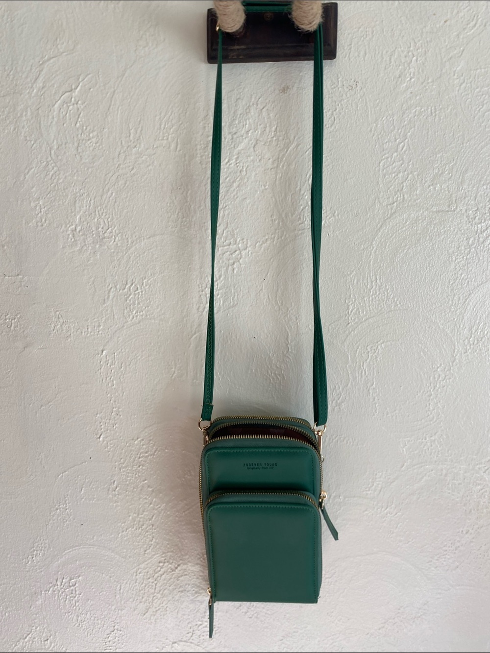 Forever Young Emerald Green Crossbody Phone Bag